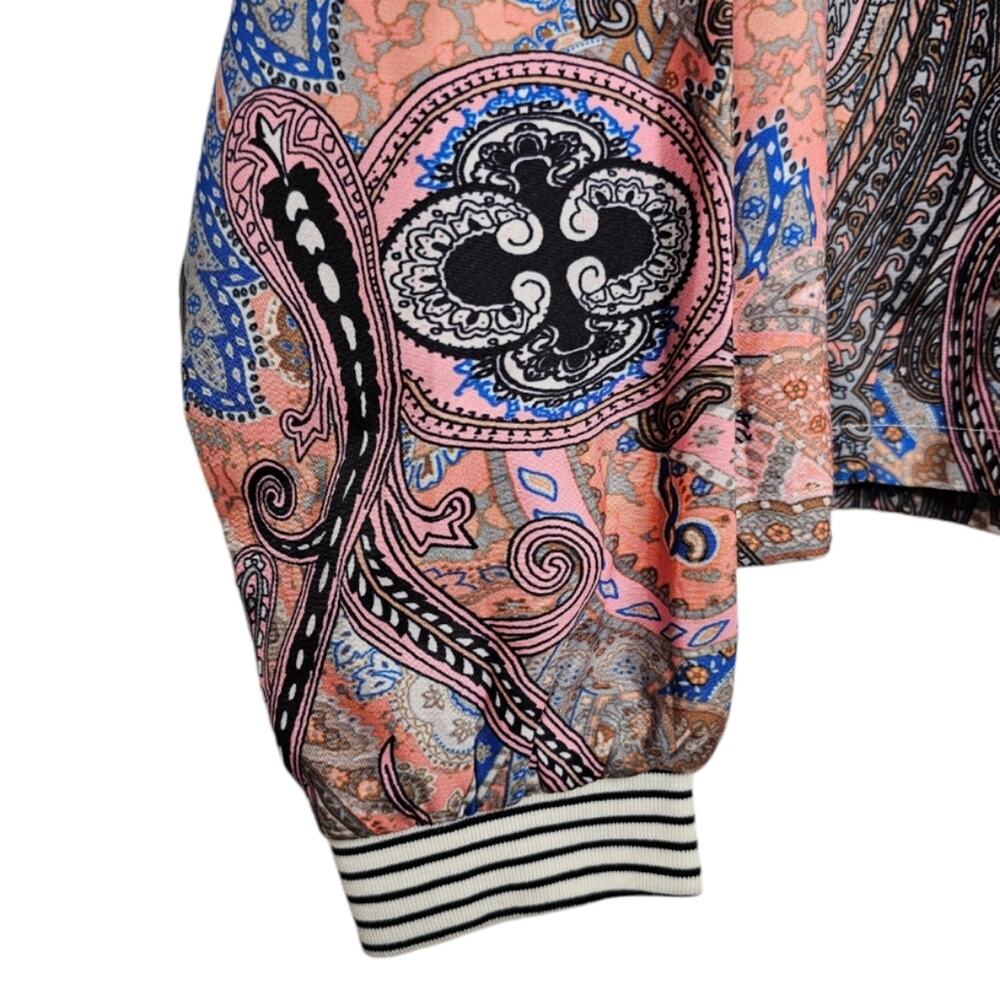 Fancy Qube Floral and Paisley Lightweight Colorful Retro Zip-Up Jacket - Picture 5 of 9